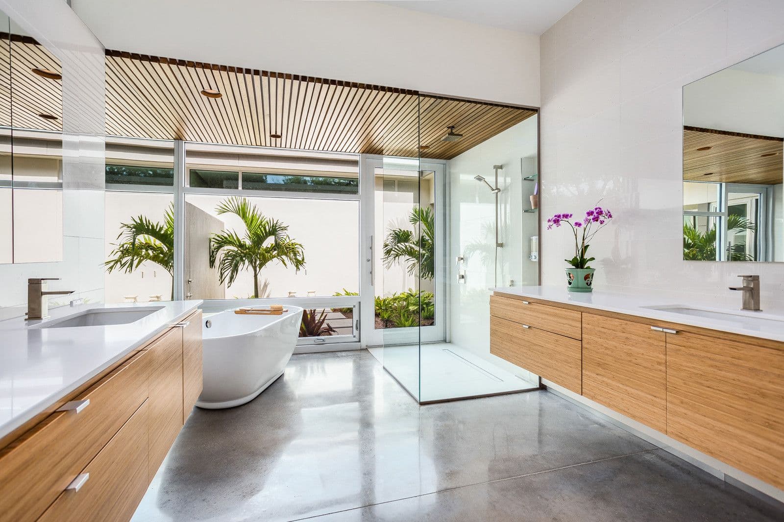 A tiled private bathroom.